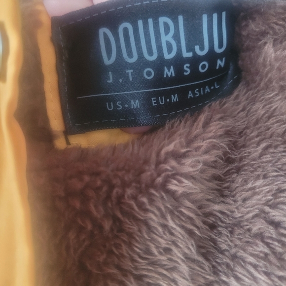 Faux Fur Lined Jacket Mustard Yellow, Hooded, Full Zip - Picture 7 of 9